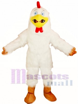 White Rooster Chicken Mascot Costume