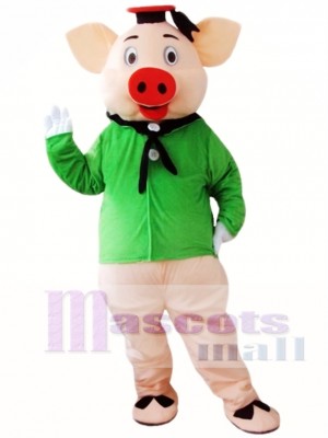 Green Pig Mascot Costume  