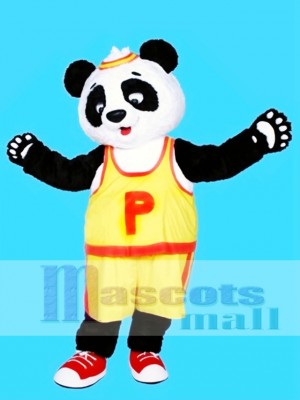 Yellow T shirt Panda Mascot Costume