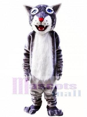 Grey Wildcat Bobcat Mascot Costume