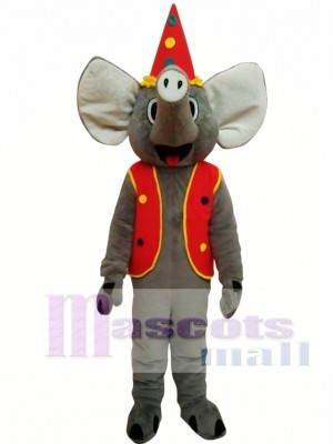 Elephant With Coat Christmas Mascot Costume