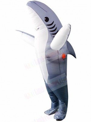 Gray Shark Inflatable Halloween Xmas Blow Up Costumes for Adults