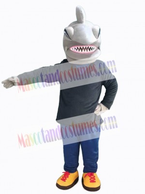 Shark in Black Shirt Mascot Costume Animal