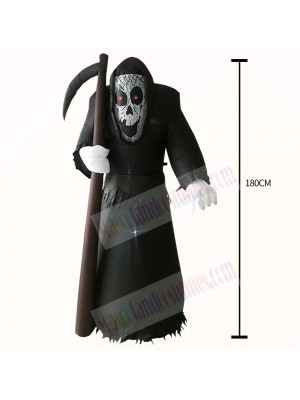 6ft Inflatable Grim Reaper with Scythe Prop Sickle Death Decoration Halloween Holiday Outdoor Yard Lawn Art Decor