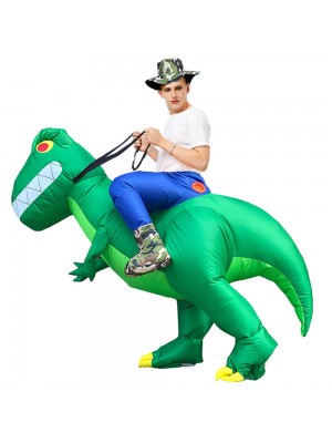 T-Rex Carry me Ride on Inflatable Costume Dinosaur with Big Teeth Blow up Jumpsuit for Adult/Kid
