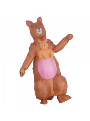 Kangaroo with Baby Kangaroo Inflatable Costume Halloween Christmas Costume For Adult 