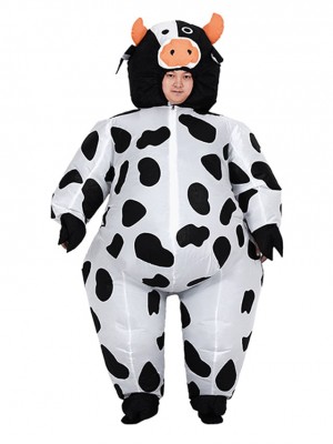 Cow Milk Cattle Inflatable Costume Halloween Christmas Costume for Adult/Kid