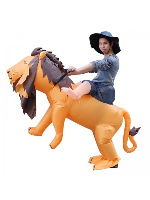 Orange Lion Carry Me Ride on Inflatable Costume Fancy Dress Cosplay Costume