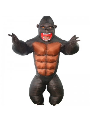 Gorilla Inflatable Costume Monkey Orangutan Gibbon Chimp Costume for Adult