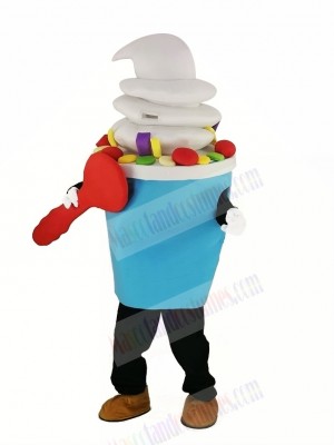 Light Blue Ice Cream Mascot Costume Cartoon