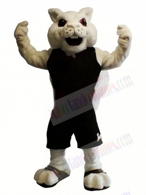 Sporty White Squirrel Mascot Costume 