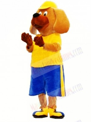 Sport Yellow Dog Mascot Costume 