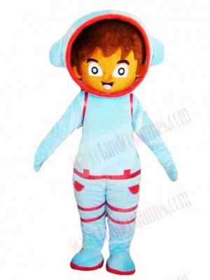 Blue Astronaut Mascot Costume 