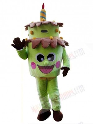 Green Birthday Cake Mascot Costume 