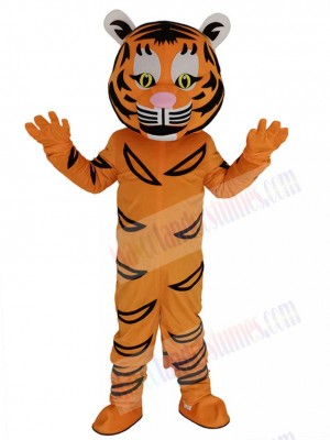 Tiger Ted Mascot Costume Animal with Pink Nose