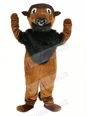 Wild Brown Buffy Buffalo Mascot Costume Animal