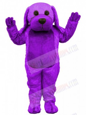Friendly Purple Big Dog Mascot Costume Animal