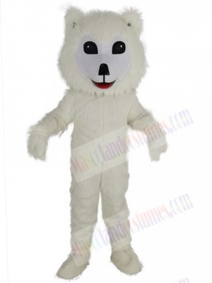 White Samoyed Dog Mascot Costume Animal