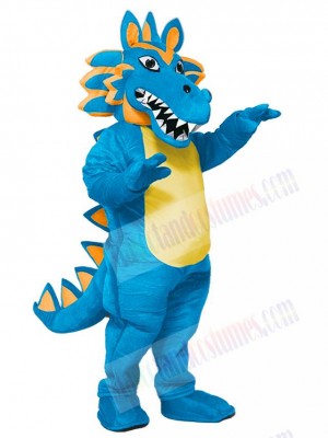 Sky Blue Dragon Mascot Costume Animal with Yellow Belly