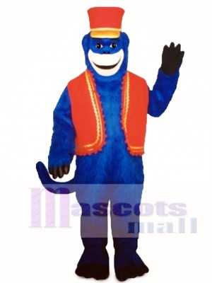 Blue Monkey with Vest & Hat Mascot Costume Animal