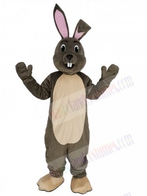 Happy Grey Easter Bunny Rabbit Mascot Costume Animal