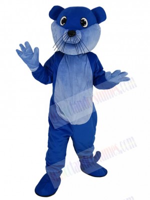 Royal Blue Ollie Otter Mascot Costume Animal