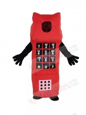 Red Open Face Cell Phone Mascot Costume Cartoon