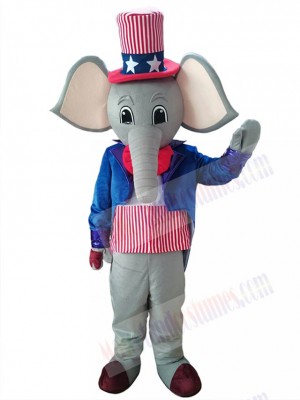 Patriotic Elephant Mascot Costume For Adults Mascot Heads