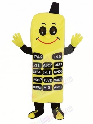 Yellow Phone Mascot Costume Cartoon