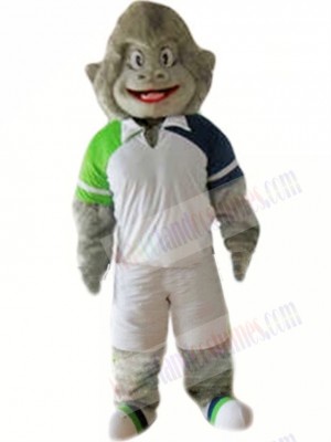 Sporty Grey Gorilla Mascot Costume 