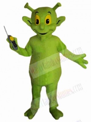 Cute Green Alien Mascot Costume 