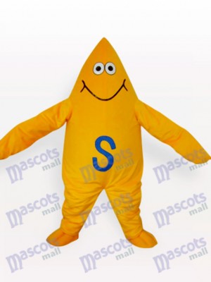 Yellow Starfish Cartoon Adult Mascot Costume