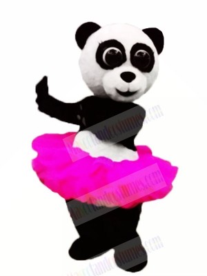 Pink Skirt Ballet Panda Mascot Costume Animal	