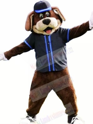 Black Hat Baseball Dog Mascot Costume Animal