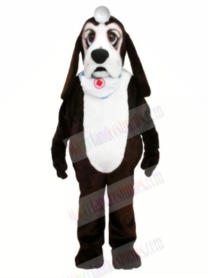 Basset Dog with White Scarf Mascot Costumes Animal