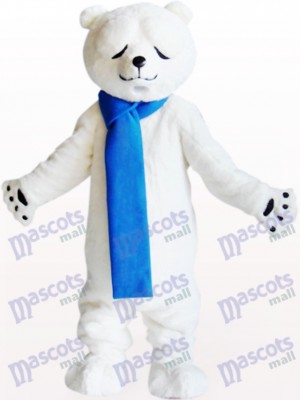 Polar Bear With Narrowed Eyes Animal Mascot Costume