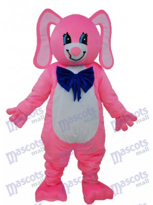 Long Ear Pink Rabbit Mascot Adult Costume