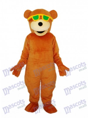 Bear with Green Sunglasses Mascot Adult Costume Animal 