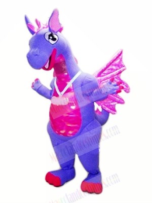 Blue Dragon with Purple Wings Mascot Costumes