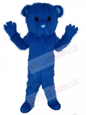 Navy Blue Fluffy Bear Mascot Costume Animal