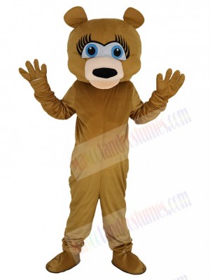 Long Eyelashes Bear Mascot Costume Animal