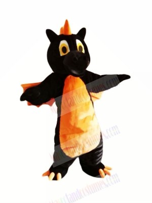 Black Dragon with Orange Wings Mascot Costumes Animal