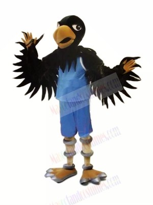 Black Hawk with Blue Suit Mascot Costumes Animal