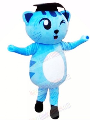 Winking Blue Cat Mascot Costumes Animal	