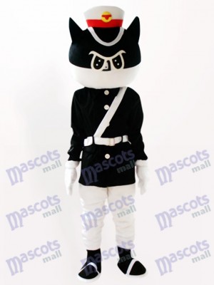 Black Cat Detective Cartoon Adult Mascot Costume