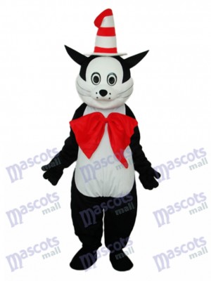 Black Cat with Hat Mascot Adult Costume Animal 