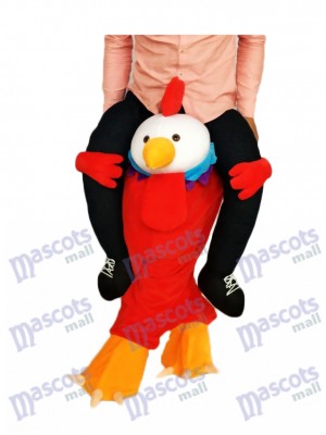 Piggyback Red Chick Carry Me Ride on Rooster Mascot Costume