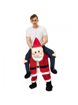 Blushing Santa Claus Carry me Ride on Halloween Christmas Costume for Adult/Kid