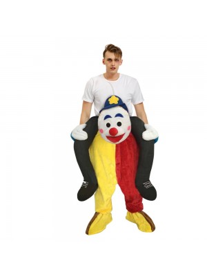 Clown with Blue Eyebrow Carry me Ride on Halloween Christmas Costume for Adult 