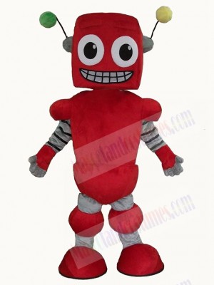 Cute Red Robot Mascot Costume Cartoon